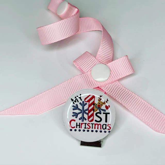Navidad Mi primer bebé ficticio clip chupete rosa azul baby shower regalo niñas niños