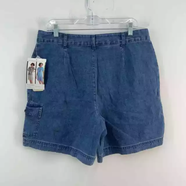 White Stag Women's Blue Cargo Denim Jean Shorts, Size 14 2