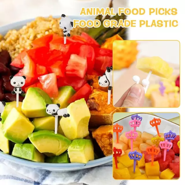 Animal Farm Fruit Fork Cartoon Kid Snack Cake Dessert Toothpick Picks Food .AU