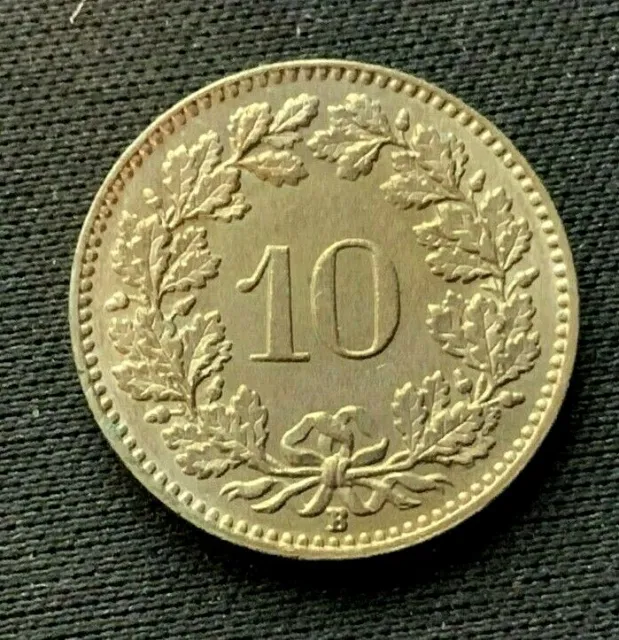 1953 b  Switzerland 10 Rappen Coin BU    World Coin  Higher Grade Coin    #C580