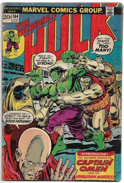 MARVEL Bronze Age : The incredible Hulk #164 (Herb Trimpe) Sal Trapani (1973)