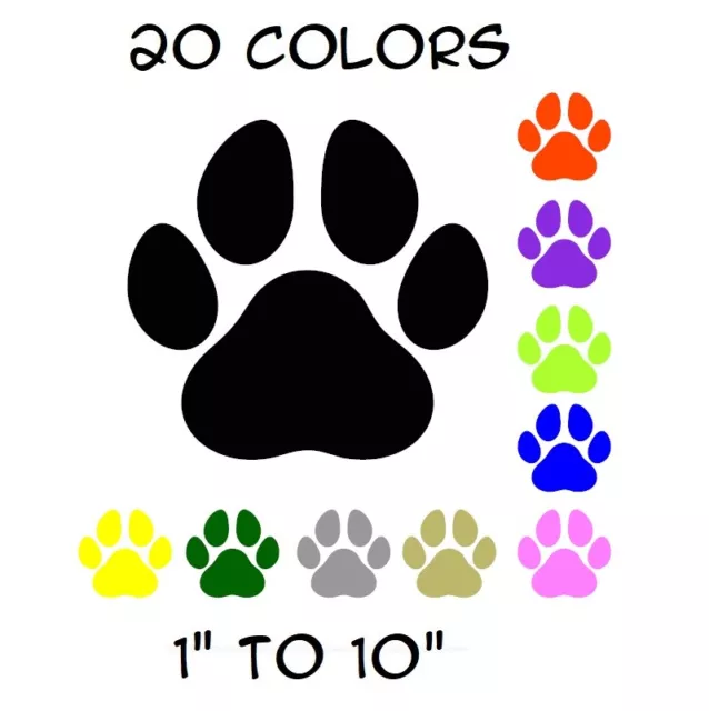 Paw Sticker Vinyl Decal - Dog Cat Pet Puppy Love Wall Decor Car Window