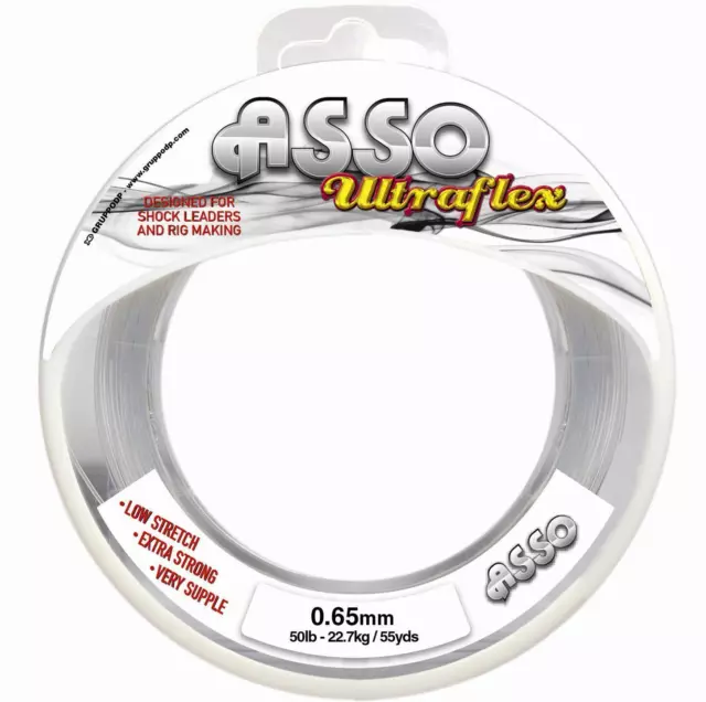 Asso UltraFlex Shockleader and Rig Body Sea Fishing Line  Spool All Sizes