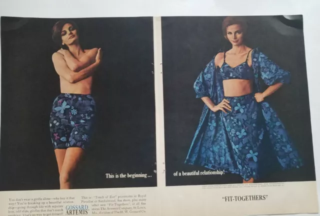 1950 GOSSARD LINGERIE bra girdle 4 women photo vintage print ad