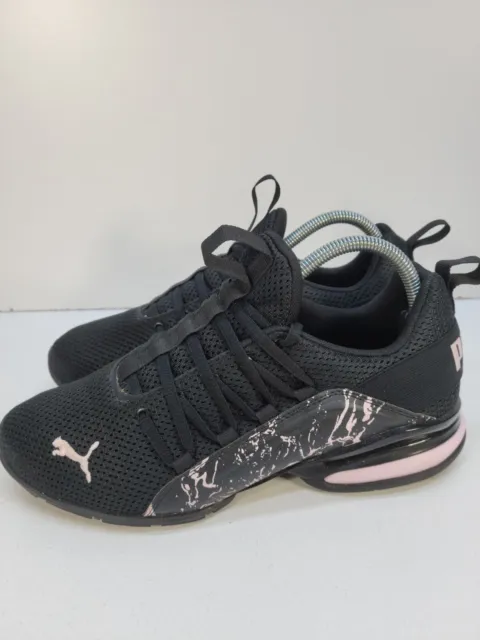 Puma Axelion Marble 37719702 Womens Black Canvas Athletic Running Shoes