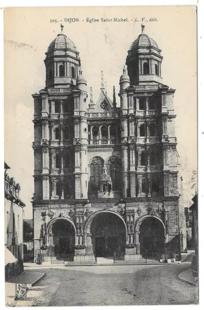 DIJON 21 Eglise Saint-Michel en Côte-d'Or CPA animée écrite à Melle Casper 1917