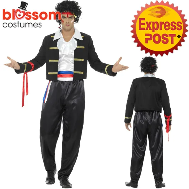 CA414 Mens New Romantic 80s Adam Ant Boy George Costume Pop Star Fancy Outfit