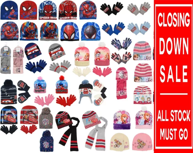 Spiderman Hat Frozen LOL Cars Paw Patrol Gloves Boys Girls CLOSING DOWN SALE