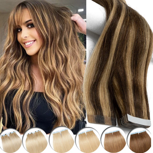 100G Cinta En Extensiones Remy Trama Piel 100% Cabello Humano GRUESO Cabeza Completa ACLARAMIENTO