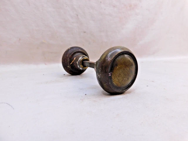 1800's Antique DOOR KNOB Set VICTORIAN Style Original Solid Brass ORNATE