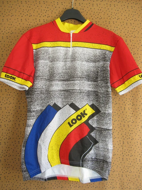 Maillot cycliste LOOK sport 90'S Team Jersey Vintage Bleu et jaune - 5