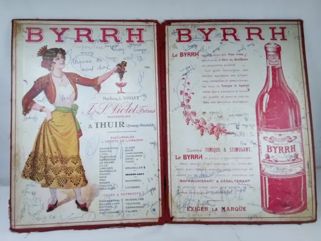Porte-menu Byrrh vin Généreux au Quinquina ancien