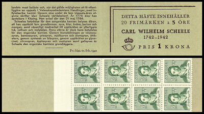H64 Sweden 1941 Scott #335 a MNH stamp booklet C.W. Scheele Schweden Sverige