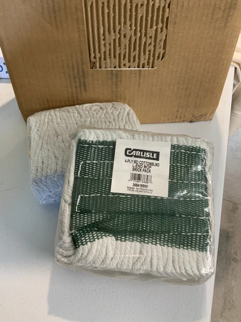 12 Quantity Carlisle 4-Ply Medium LP-End Mop Head Natural Cotton 369418B00