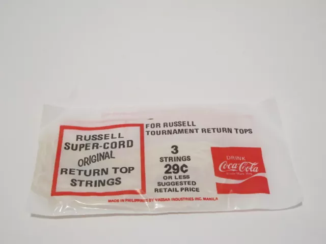 Vintage 1970's-80s Coca Cola RUSSELL Super-Cord YOYO Yo Yo strings New In Bag