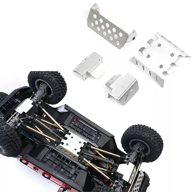 Stainless Steel Chassis Armor Skid Plate Bumper Protector for 1/10 YK4102 RC Car