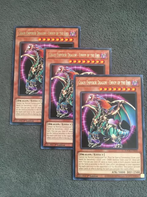 x3 Chaos Emperor Dragon - Envoy of the End - TOCH-EN030 Rare 1st Edition LP