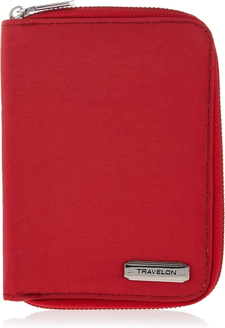 Travelon: RFID Blocking Passport Zip Wallet - Poppy