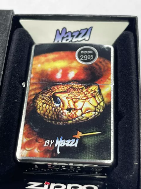 Zippo 2009 Mazzi Snake Brushed Chrome Lighter Sealed In Box R170