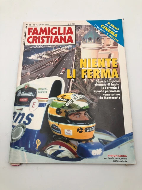 FAMIGLIA CRISTIANA N.20 anno 1994 Ayrton Senna a Imola poco prima dell