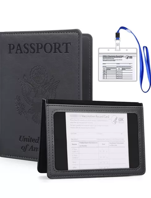 Zitahli Passport and Vaccine Card Holder Combo,Passport Holder Cover Wallet Case