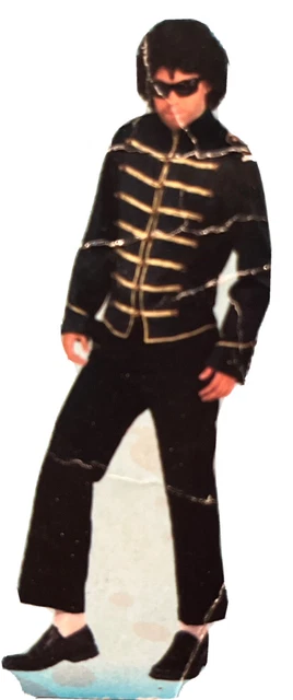 Michael Jackson L MILITARY STYLE JACKET Black Gold Buttons Straps Costume Coat L