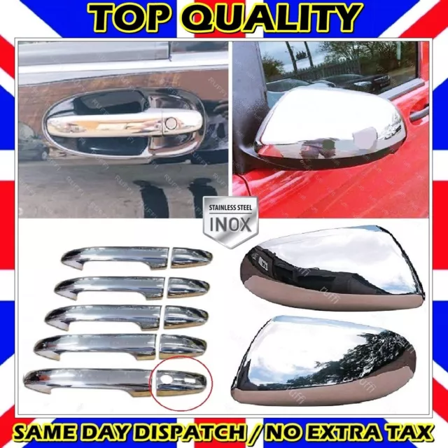 Chrome Mirror Cover + Door Handle 5 door (Keyless) For Mercedes VITO W447 2014+