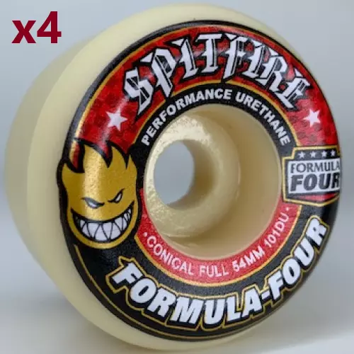 Spitfire F4 Formula Four Conical Full 54MM Skateboard Wheels 101a Natural/Red