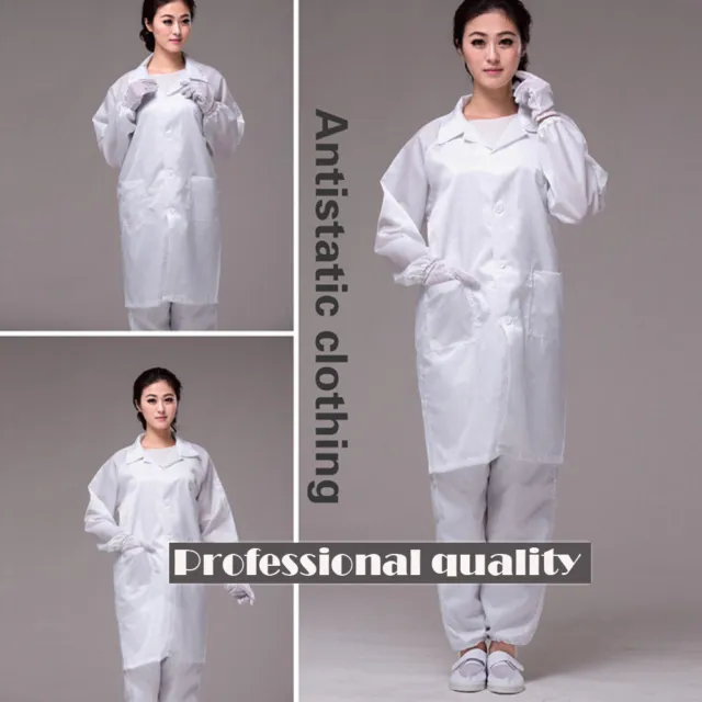 Unisex ESD-Safe Econoshield Anti-static LAB Smock Clothes Coat Jacket M-4XL 3