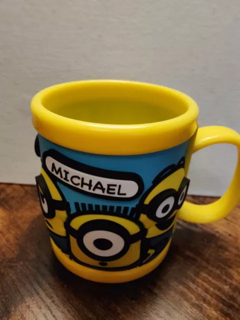 Universal Studios Minion Mayhem Despicable Me 3-D Name Mug MICHAEL 8-10oz 3.75"