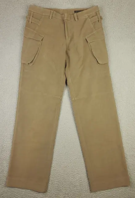 Neil Barrett Brown Cotton Moleskin Trousers w/Cargo Pockets Men's 50 IT / 34 US