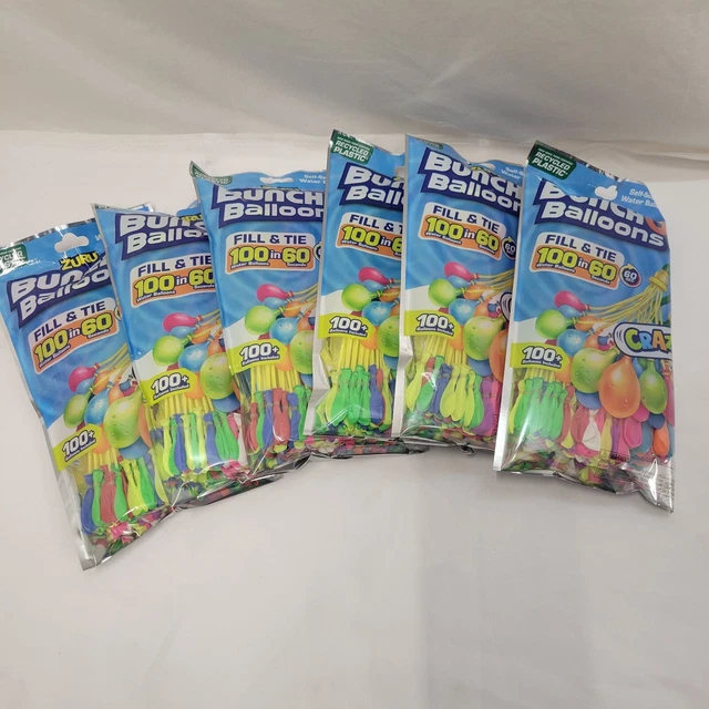 6 PACK ZURU BUNCH O Balloons Crazy 100 Each Water Balloons SelfSealing
