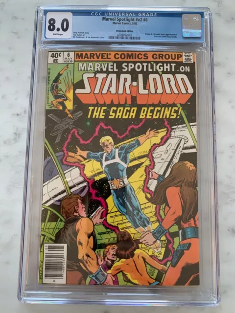 MARVEL SPOTLIGHT #6 CGC 8.0 - 1ST APPEARANCE OF STAR LORD (Newsstand Edition!)