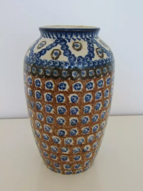 Antike Bunzlau Vase Jugendstil um 1920 - Dekor Pfauenauge