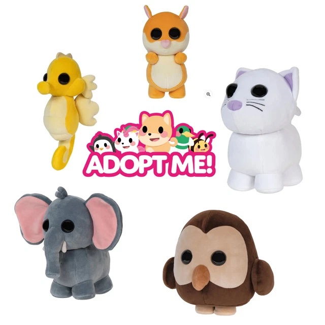 ROBLOX ADOPT ME Plush Pets Cat, Elephant, Seahorse, Red Squirrel