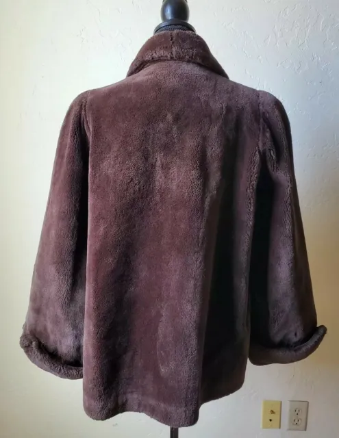 BRINY MARLIN BOX 4 Brown Faux Fur Coat Jacket Sz 16 EUC Women Vintage ...