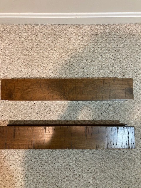Set of 2 Pottery Barn Chunky Wood Rustic Wall Shelves Mahogony Color Farmhouse