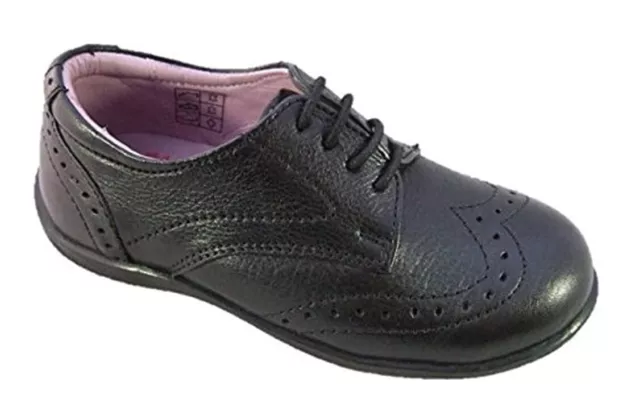 Scarpe da scuola stringate Pod per bambini Sally Brogue, nere