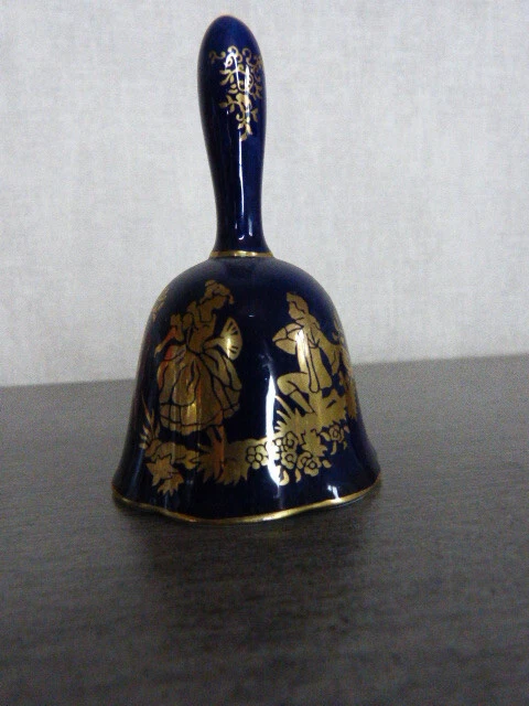 SPRINGOS Cloche de Père Noël 12 cm - Or avec poignée noire - Clochette de table pour costume de Saint-Nicolas