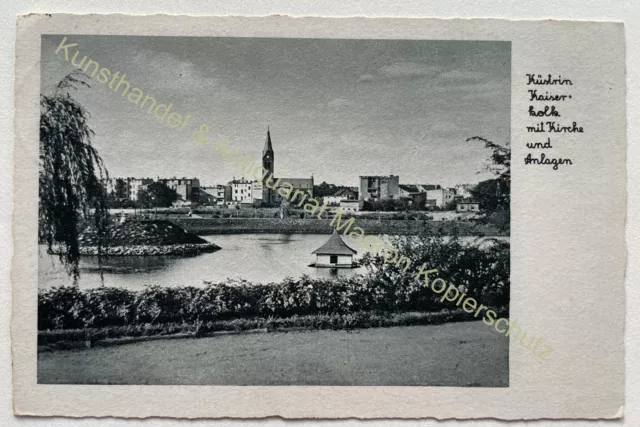 alte AK Küstrin, Kaiserkolk mit Kirche und Anlagen 1943 (Kostrzyn nad Odra)