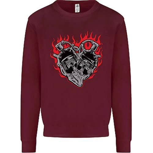 Felpa Maglione Moto Biker Heart Moto Moto da Uomo 6