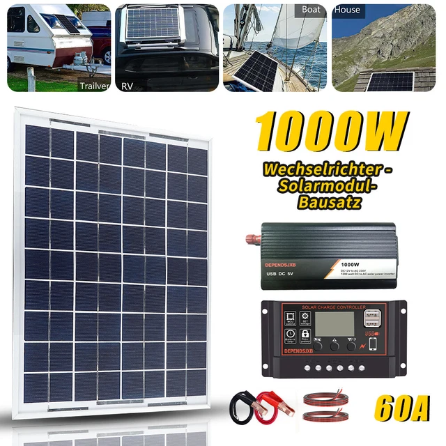 1000W SOLAR SYSTEM complete package solar panel inverter kit solar