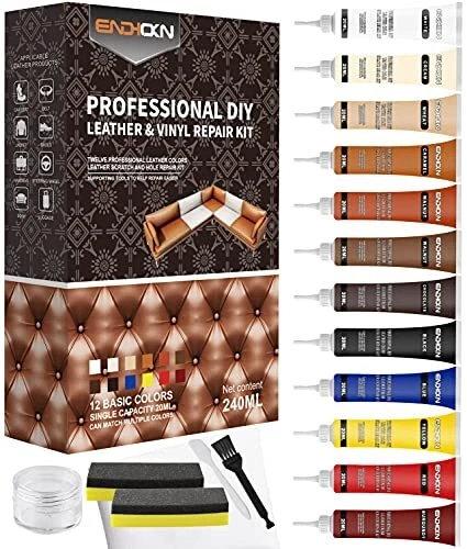 Endhokn Kit Reparation Cuir, Renovateur Cuir - Kit Reparation Vinyle pour Fissur