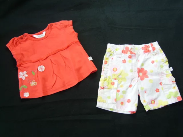 Kanz • Ensemble fille Set bébé Pantalon Fleurs + Chemise Chemisier • 1 M. • Taille 56 • Été