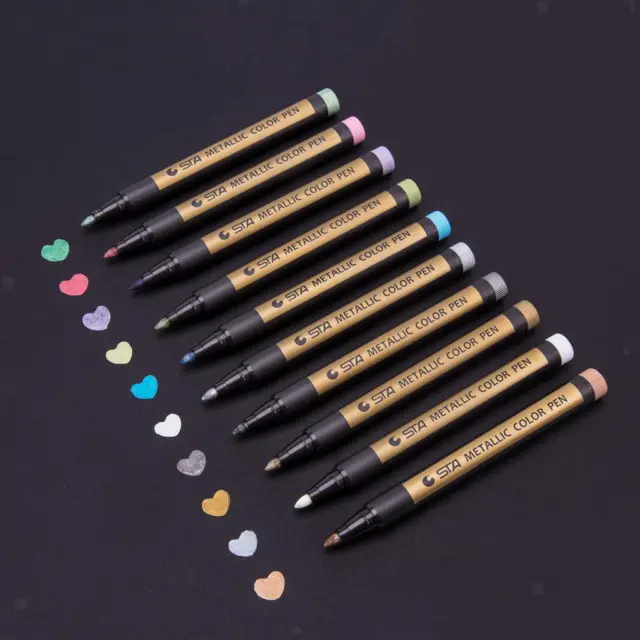10 couleurs marqueur métallique stylo peinture stylo scolaire fournitures d'art