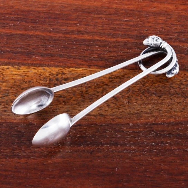 Superb French 800 Silver Sugar Tongs Ram's Head No Monogram