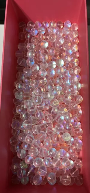 12 Mm Crystal Ab Round Iridescent With Hole Bead  (300 Pcs) “New"