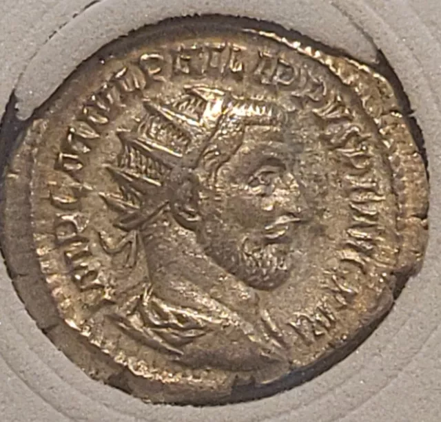 Ancient Roman Silver Antoninianus Coin,  244 - 249 Ad,   Philip I     Vf+