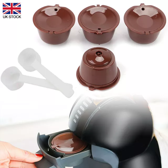 4X Reusable Filter Pod Refillable Coffee Capsule Cup Fit For Dolce Gusto Nescafe