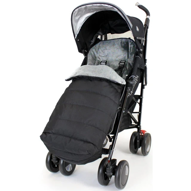 XXL großer Luxus Fußmuff und Futter für Mamas und Papas Armadillo - schwarz/grau